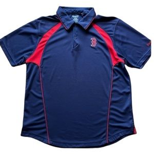 REEBOK MLB BOSTON RED SOX SHORT SLEEVED COLLARED POLO SHIRT BLUE RED SIZE LARGE